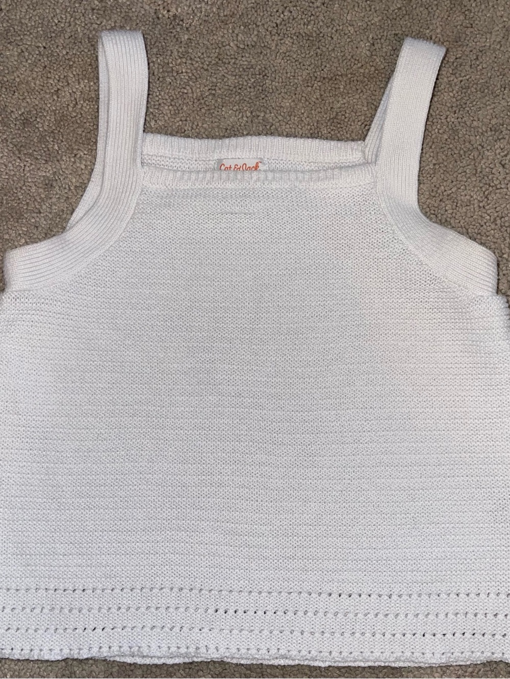 Girl’s Cat&Jack Cream Crochet Tank Top | Size Large (10/12)